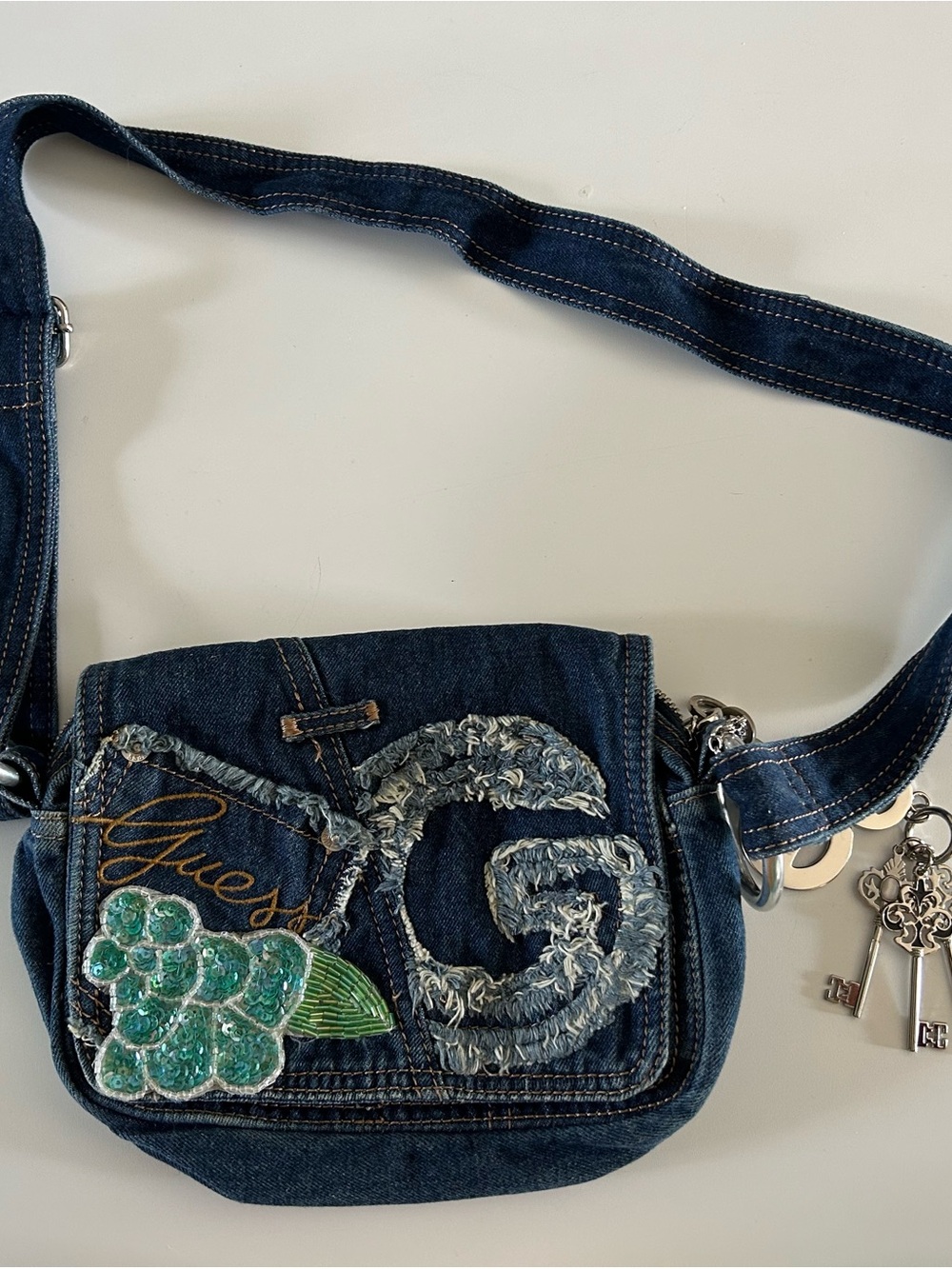Like New GUESS Vintage 90’s Blue Denim Crossbody Bag Purse